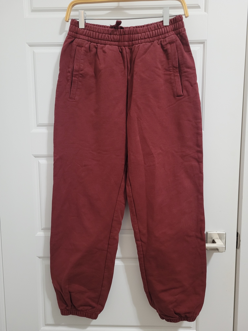 Calvin Klein Maroon Drawstring Track Joggers